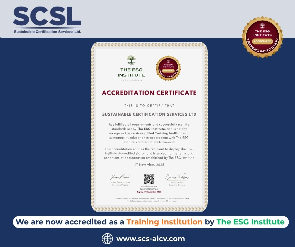 𝗪𝗲 𝗔𝗿𝗲 𝗡𝗼𝘄 𝗮𝗻 𝗘𝗦𝗚 𝗜𝗻𝘀𝘁𝗶𝘁𝘂𝘁𝗲 𝗔𝗰𝗰𝗿𝗲𝗱𝗶𝘁𝗲𝗱 𝗧𝗿𝗮𝗶𝗻𝗶𝗻𝗴 𝗜𝗻𝘀𝘁𝗶𝘁𝘂𝘁𝗶𝗼𝗻